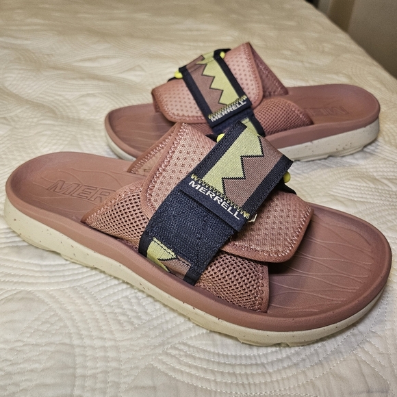 LIKE NEW Merrell Hut Ultra Slide Burlwood Pink Mauve Women 11 - Picture 1 of 15